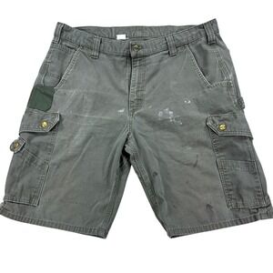 Carhartt‎ Carpenter Cargo Shorts Men's Size 40 Olive Green Canvas Relaxed Fit